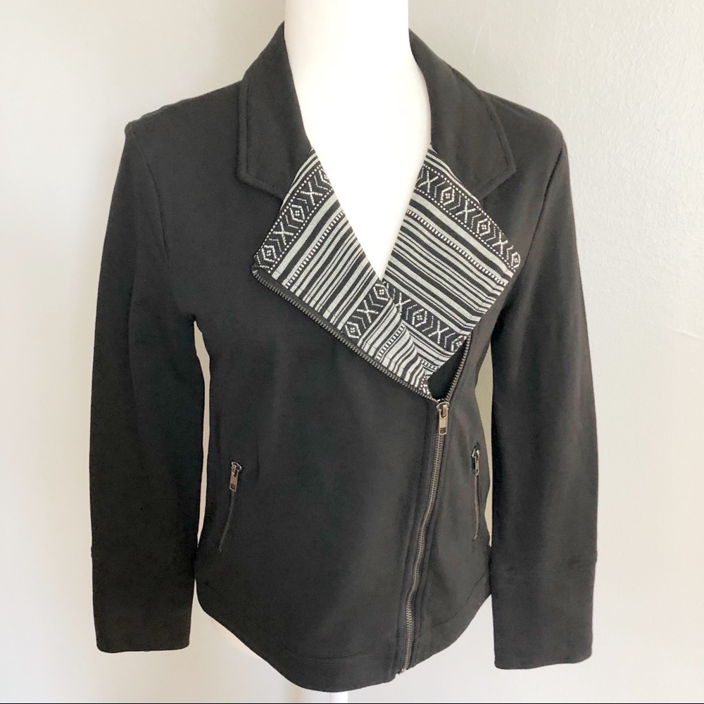 Pixley Aztec Moto Style Zipper Jacket